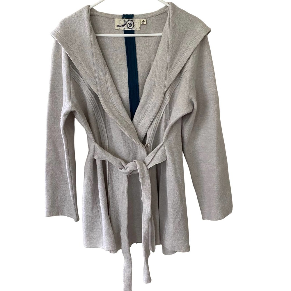Anthropologie Gray Belted Cardigan